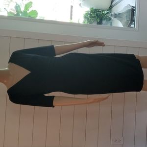 Lauren by Ralph Lauren sz 4 black dress side roushing,, crossover vneck